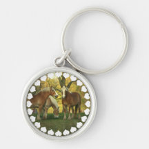 Palomino Draft Horses Keychan Keychains