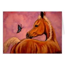 Palomino Foal & butterfly Greeting Cards