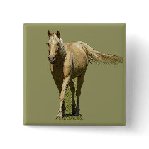 Palomino Horse Badge or Button
