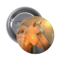 Palomino Horse in Light Button