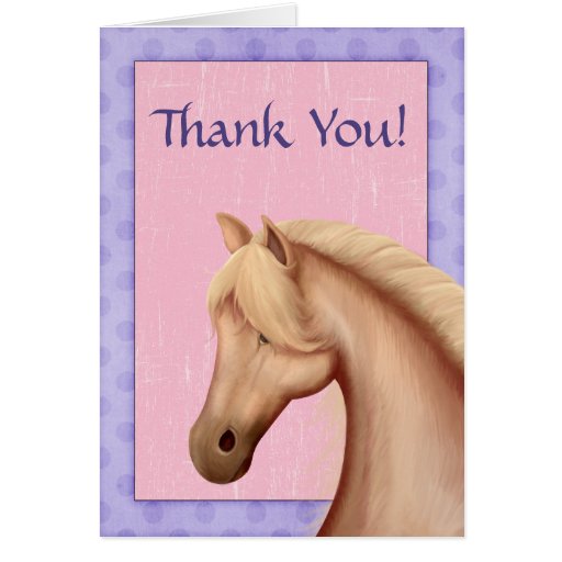Palomino Horse Purple and Pink Thank You Cards Zazzle