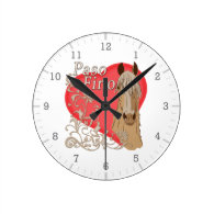 Palomino Paso Fino Heart Scroll Round Clock