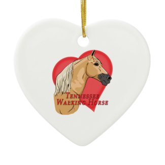 Palomino Tennessee Walking Horse Heart Ornaments