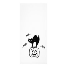 Palos de Jack-o del gato negro Tarjeta Publicitaria A Todo Color