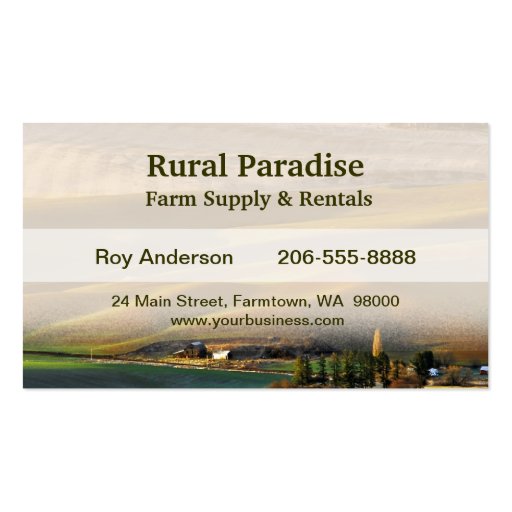 Palouse Sunrise Business Card (front side)