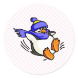 Pammy Penguin Round Stickers