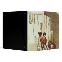 Pampa Indians at a Store in the Indian Market 3 Ring Binder