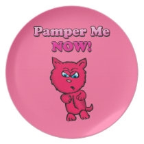 Pamper Me Now Kitty Plate