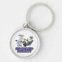 pampered cow spoiled milk funny humor cartoon key chains