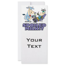 pampered cow spoiled milk funny humor cartoon custom rack cards