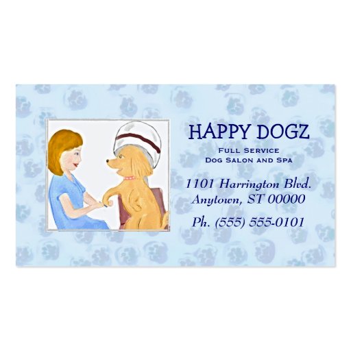 Pampered Poodle Grooming Business Cards (front side)