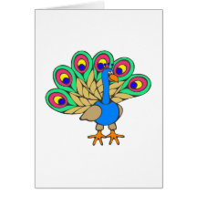 Pan Peacock Greeting Cards