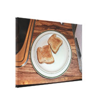 Pan tostado en una placa impresión en lona estirada