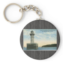 Panama Canal Showing Range Lights, Panama, Vintage Key Chain