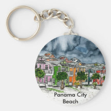 Panama City Beach Florida tropical art gifts Keychains