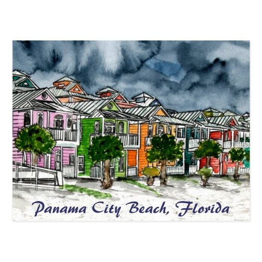 Panama City Beach Florida tropical art gifts Postcard Zazzle