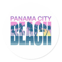 Panama City Beach Round Stickers