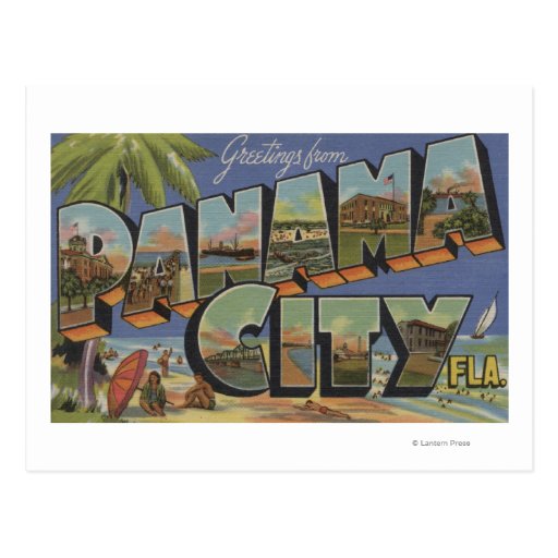 Panama City, Florida - Large Letter Scenes Post Cards