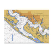 Panama City Florida Nautical Harbor Chart postcard by sailorpatp Panama City Florida Nautical Harbor Chart postcard