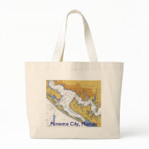 Panama City Florida Nautical Harbor Chart Tote Bag by sailorpatp Panama City Florida Nautical Harbor Chart Tote Bag
