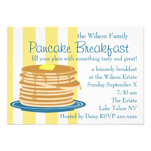 Pancake Breakfast Custom Invites