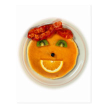 PANCAKE FACE DIETITIAN POST CARD