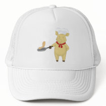 Pancake Flipping Pig Chef Trucker Hat
