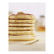 Pancakes and Melting Maple Syrup Post Card