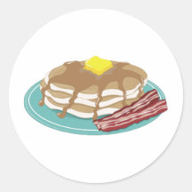 Pancakes Bacon Round Stickers