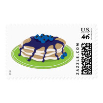 Pancakes Blueberry Postage Stamps