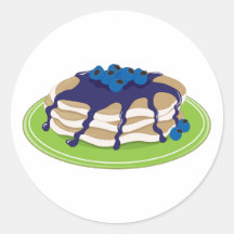 Pancakes Blueberry Round Stickers