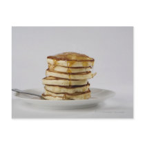 Pancakes with syrup post card