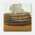 Pancakes with whipped butter fridge magnets