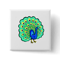 Pancho Peacock buttons by BisforBirds Pancho Peacock buttons