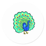 Pancho Peacock Round Sticker
