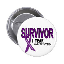 Pancreatic Cancer 1 YEAR SURVIVOR Pinback Buttons