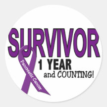 Pancreatic Cancer 1 YEAR SURVIVOR Sticker