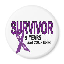 Pancreatic Cancer 9 YEAR SURVIVOR Fridge Magnets