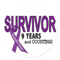 Pancreatic Cancer 9 YEAR SURVIVOR Round Sticker