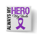 Pancreatic Cancer Always My Hero My Uncle buttons by giftsforawareness Pancreatic Cancer Always My Hero My Uncle buttons