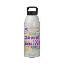 Pancreatic Cancer Awareness Collage Reusable Water Bottles