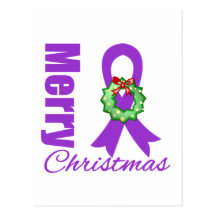 Pancreatic Cancer Awareness Merry Christmas Ribbon Postcards