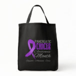 Pancreatic Cancer Awareness Month Grunge Ribbon Tote Bags