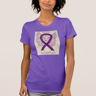 Pancreatic Cancer Awareness Ribbon Angel Shirt
