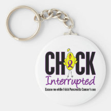 Pancreatic Cancer Chick Interrupted Key Chain