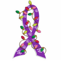 Pancreatic Cancer Christmas Lights Ribbon Cut Out
