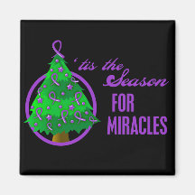 Pancreatic Cancer Christmas Miracles Refrigerator Magnets