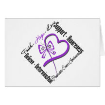 Pancreatic Cancer Faith Hope Love Butterfly Cards