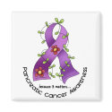Pancreatic Cancer FLOWER RIBBON 1 magnets