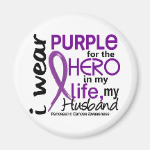 Pancreatic Cancer For My Hero My Husband 2 Refrigerator Magnets